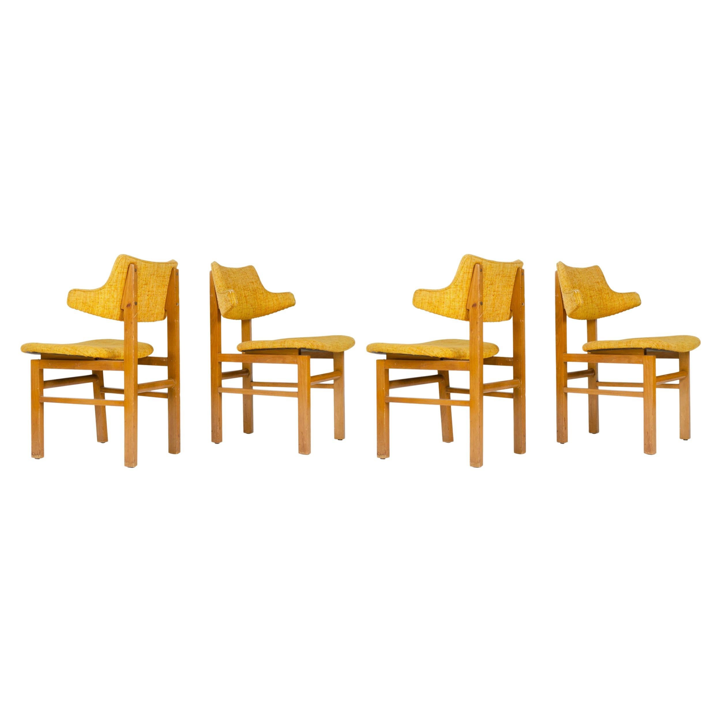 1950s Set of Four Model 675 Dining Chairs by Edward Wormley for Dunbar