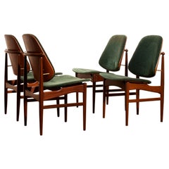 1950s, Set of Four Teak Dining Chairs by Arne Hovmand-Olsen & Jutex