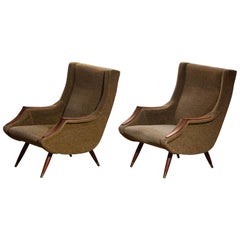 1950s, Set of Lounge Easy Club Chairs by Aldo Morbelli for Isa Bergamo, Italy