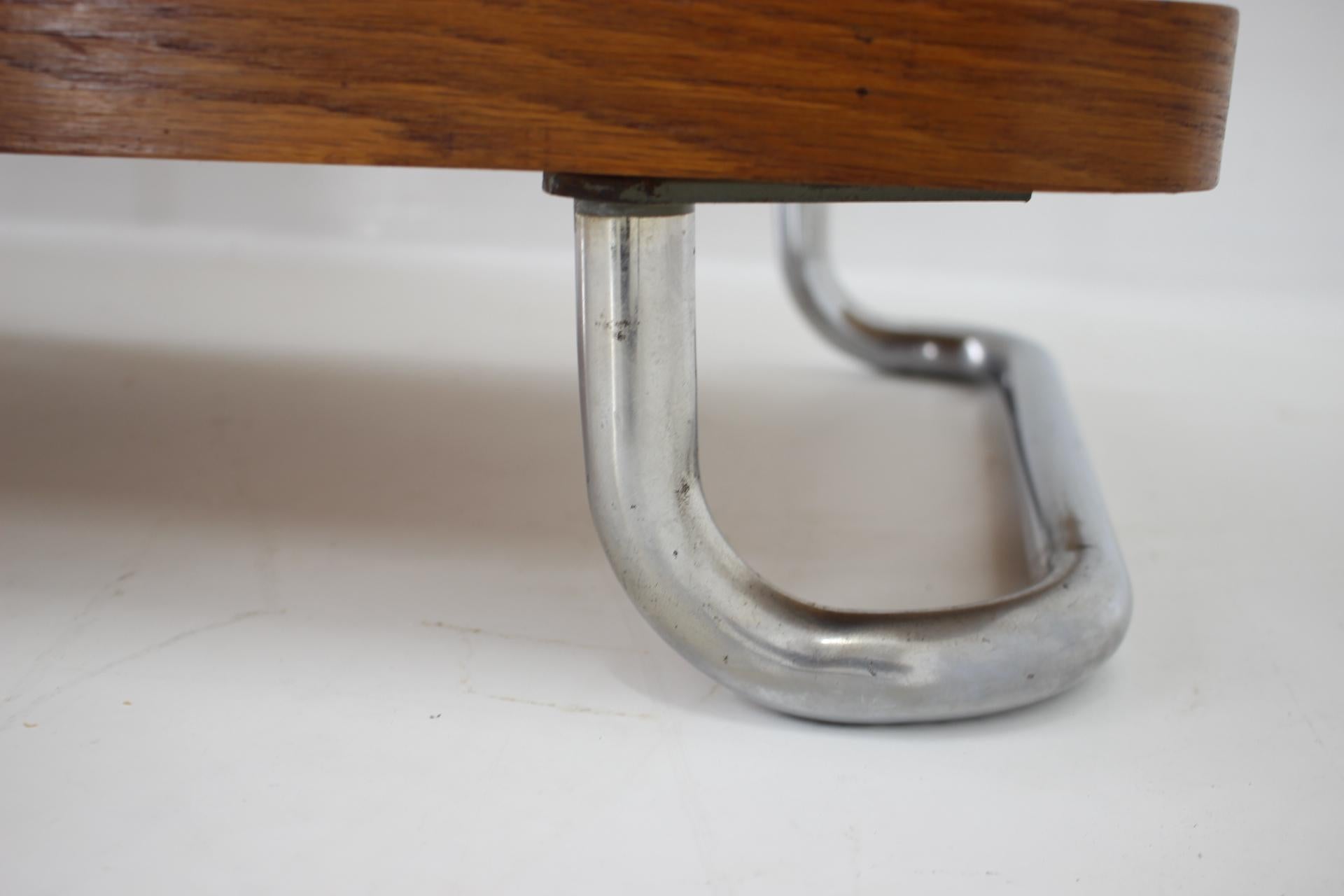 1950s Set of  Oak Bauhaus Mirror Cabinet and Bedside Tables, Czechoslovakia 3