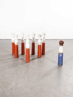 1950s Set of Original French Large Skittle Pins