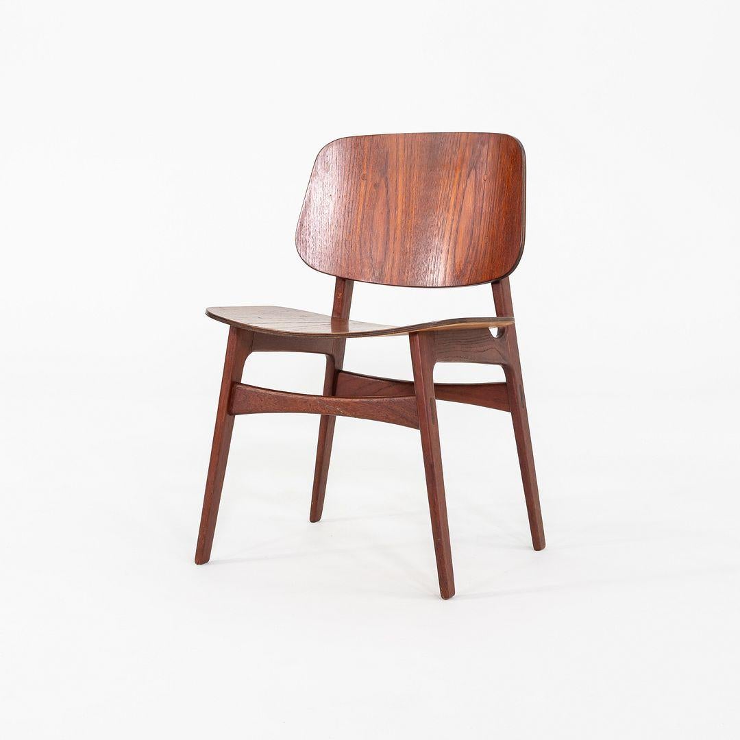 Set di sei sedie da pranzo di Borg Mogensen n. 155 per Soborg Mobler in teak degli anni '50 In condizioni buone in vendita a Philadelphia, PA