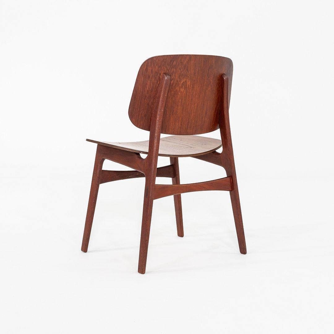 Metà XX secolo Set di sei sedie da pranzo di Borg Mogensen n. 155 per Soborg Mobler in teak degli anni '50 in vendita