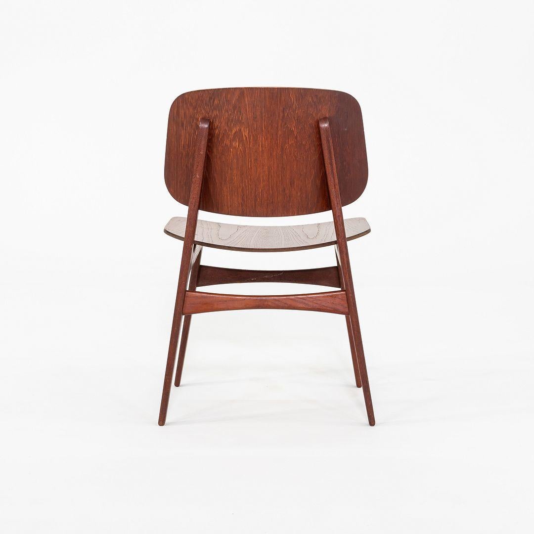 Acciaio Set di sei sedie da pranzo di Borg Mogensen n. 155 per Soborg Mobler in teak degli anni '50 in vendita
