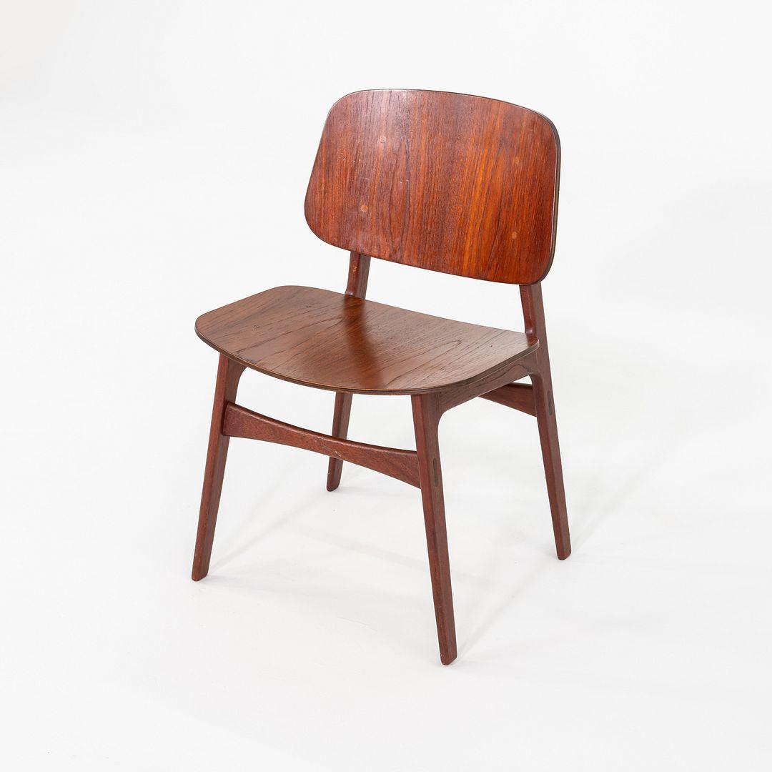 Set di sei sedie da pranzo di Borg Mogensen n. 155 per Soborg Mobler in teak degli anni '50 in vendita 1