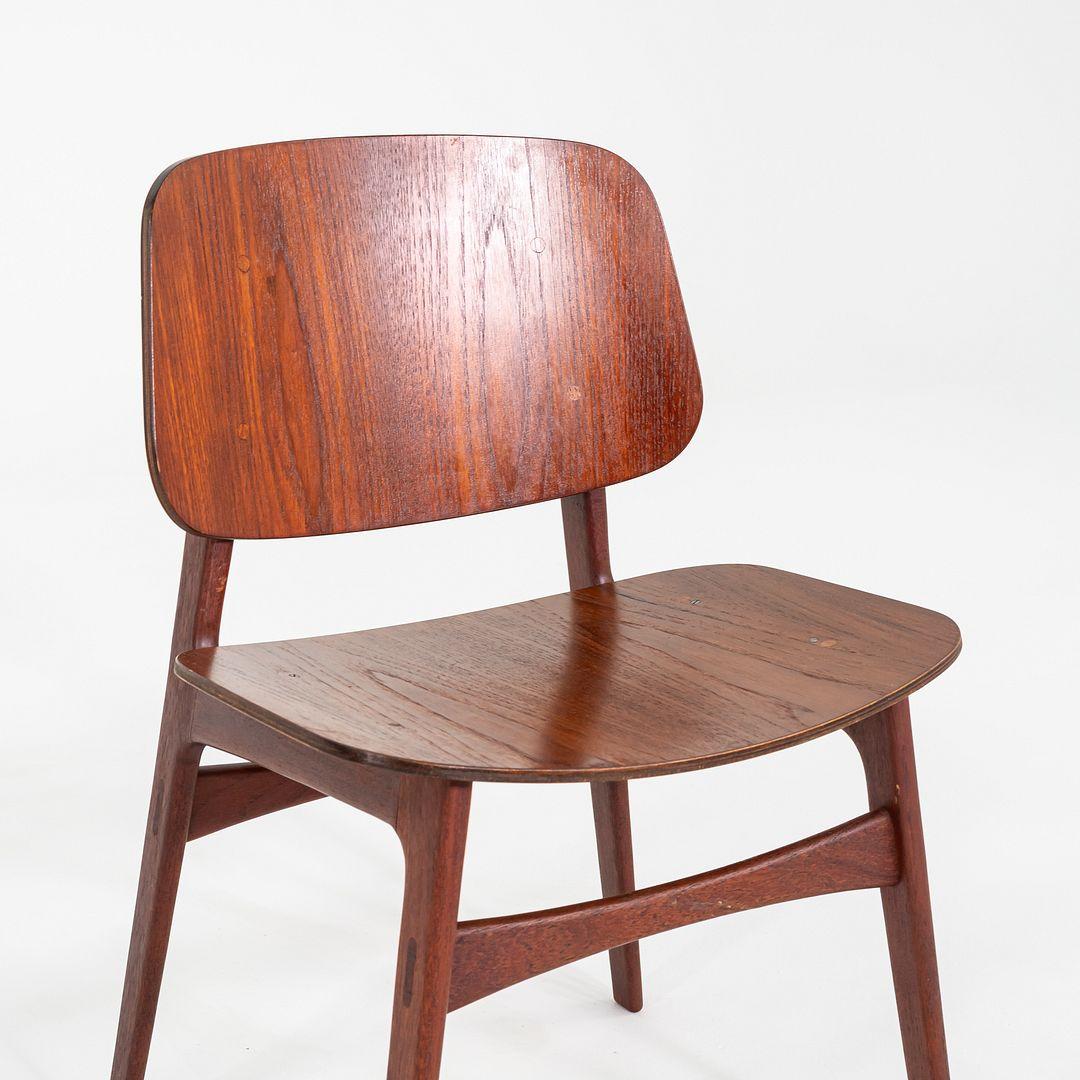 Set di sei sedie da pranzo di Borg Mogensen n. 155 per Soborg Mobler in teak degli anni '50 in vendita 2