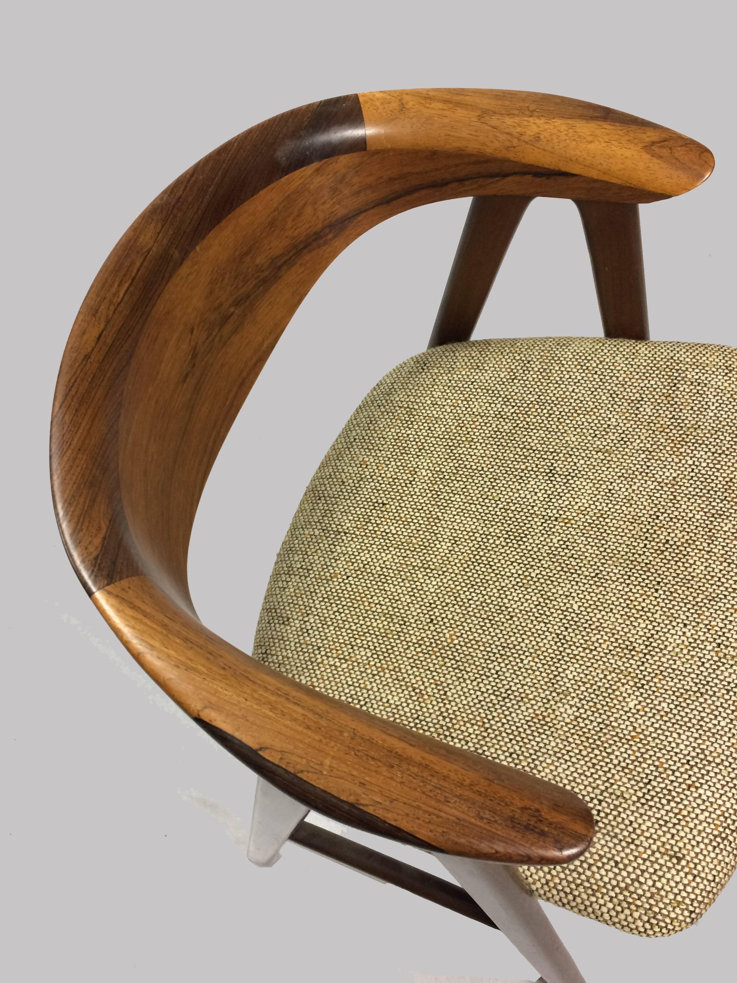 Mid-20th Century 1950s Set of Six Erik Kirkegaard Reupholstered Dining Chairs in Rosewood