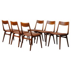 Ensemble de six chaises de salle à manger danoises en teck d'Alfred Christensen, entièrement restaurées, datant des années 1950