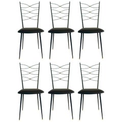 1950s Set of Six Wrought Iron Chairs