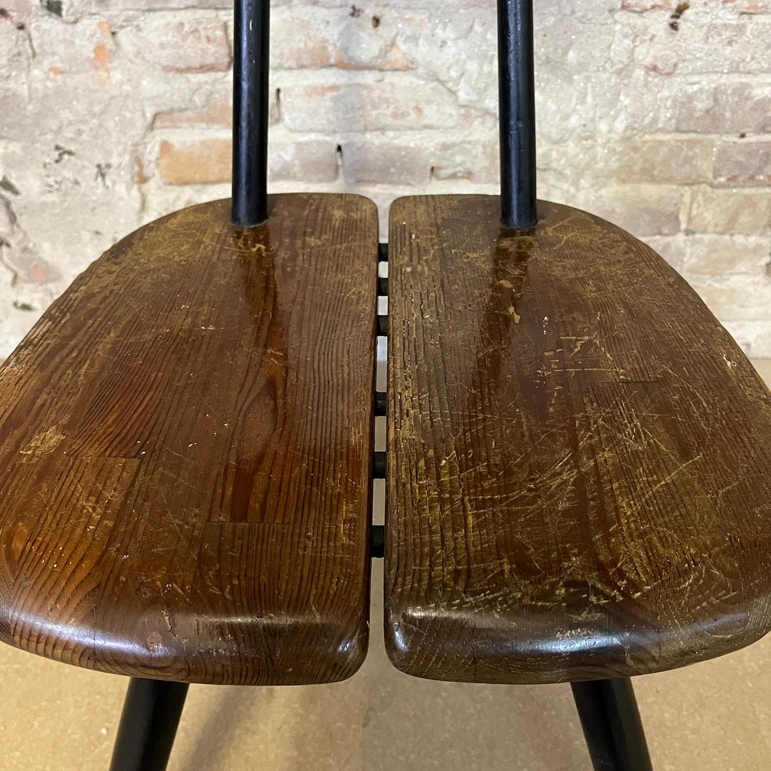1950's, Set of Table Red Brown Table Top and Four Pirkka Chairs by Tapiovaara For Sale 7