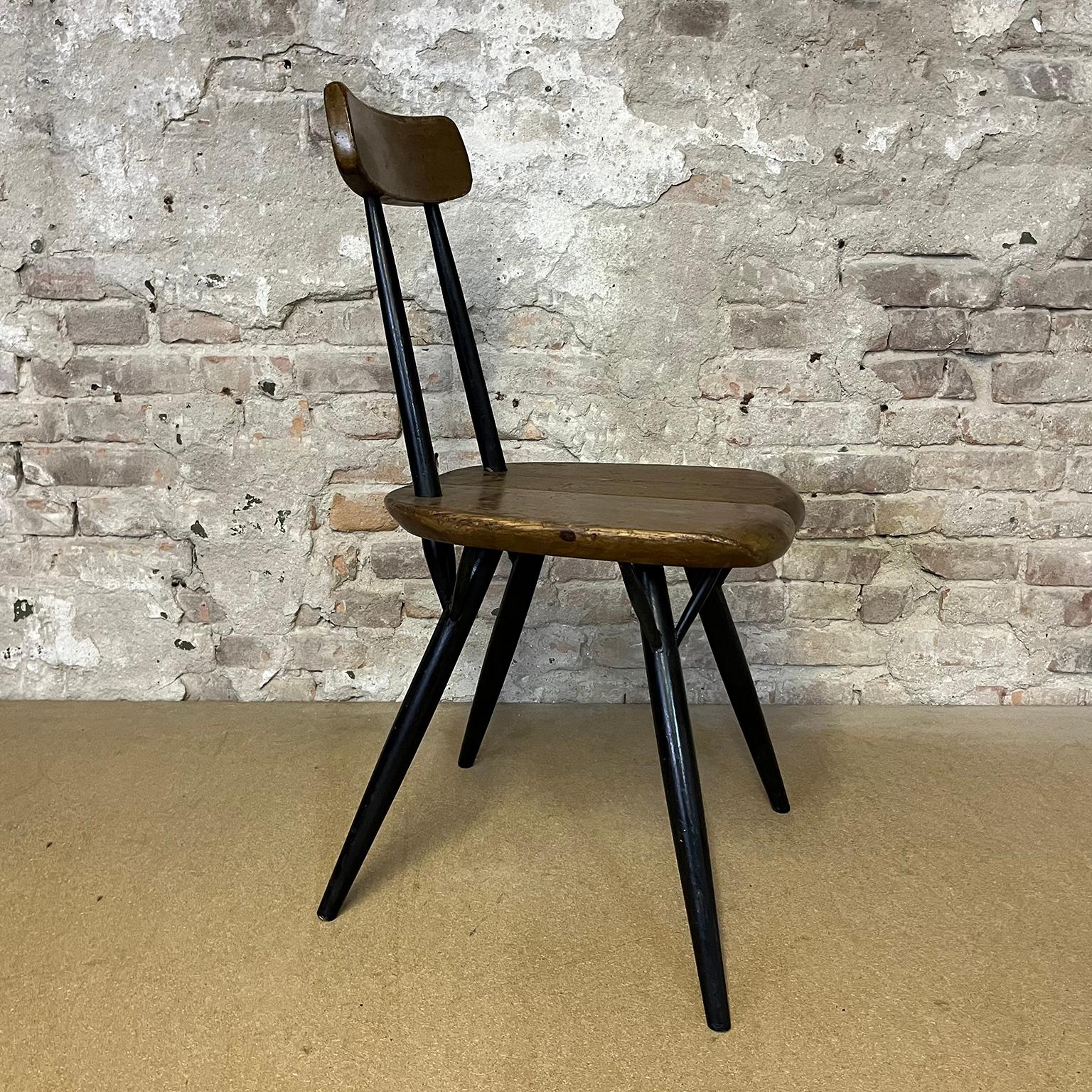 1950's, Set of Table Red Brown Table Top and Four Pirkka Chairs by Tapiovaara For Sale 8