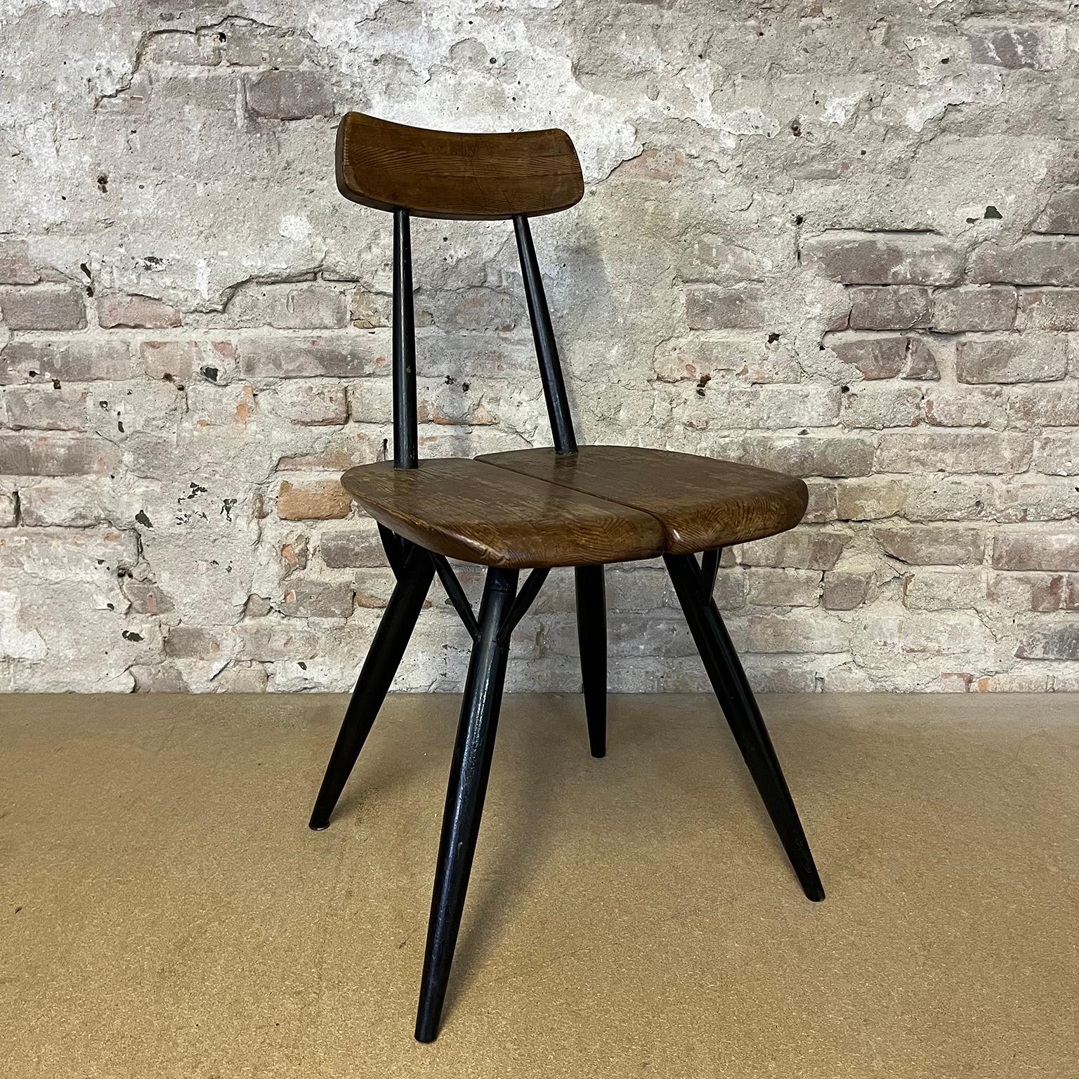 1950's, Set of Table Red Brown Table Top and Four Pirkka Chairs by Tapiovaara For Sale 10