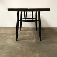 1950's, Set of Table Red Brown Table Top and Four Pirkka Chairs by Tapiovaara