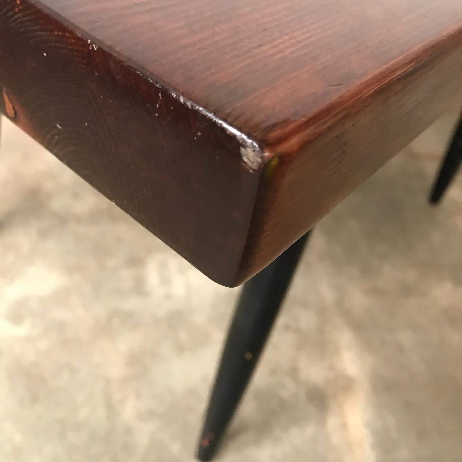 Finnish 1950's, Set of Table Red Brown Table Top and Four Pirkka Chairs by Tapiovaara For Sale