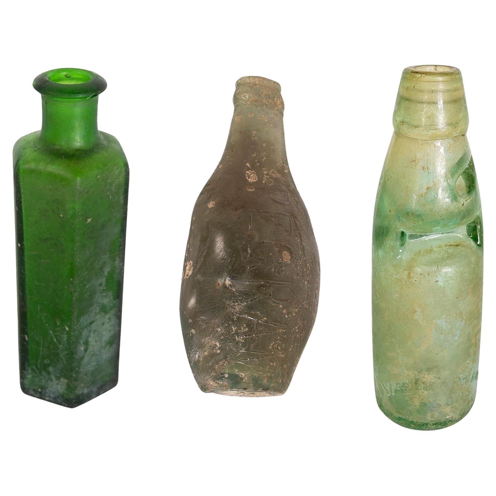 1950s Set of Three Crystal Bottles  For Sale