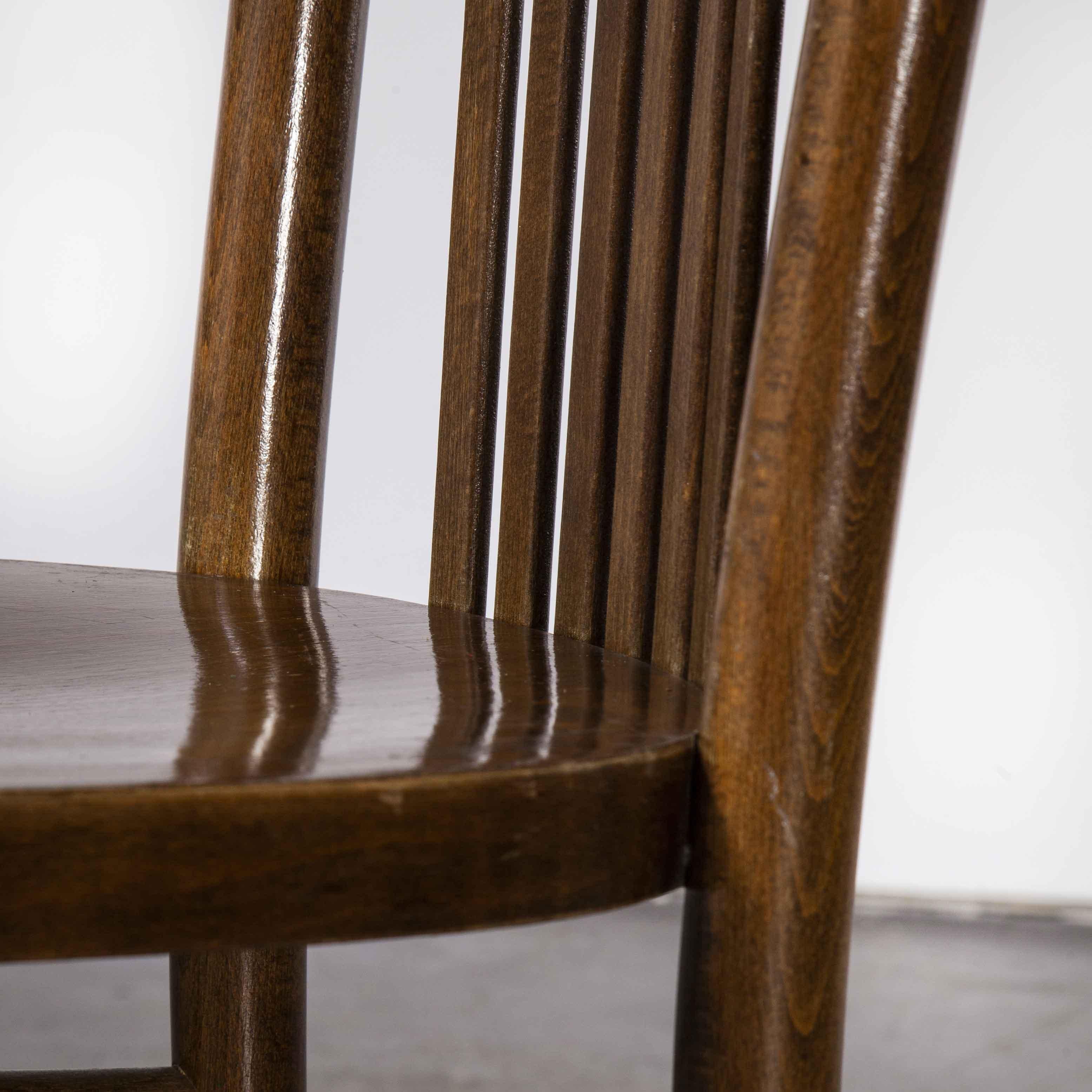 Czech 1950's Set of Ton Dining Chairs, Set of Four