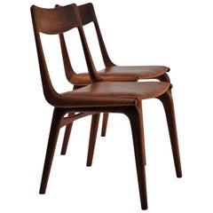 1950s Set of Twelve Reupholstered Alfred Christensen Boomerang Chairs in Teak