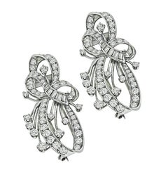 1950s Set of Two 5.00ct Diamond Platinum Pin