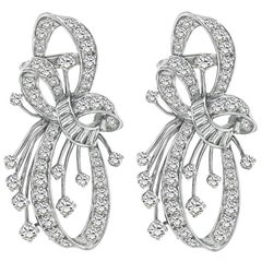 1950s Set of Two 5.00ct Diamond Platinum Pin