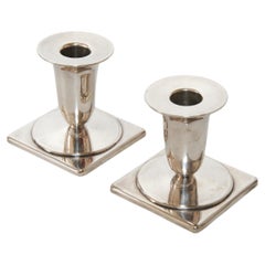 1950s Set of Two Danish Just Andersen Metal Candlesticks