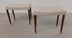 1950's Set of Two Restored an Reupholstered Danish Mid-Century Modern stools