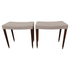 Vintage 1950's Set of Two Restored an Reupholstered Danish Mid-Century Modern stools