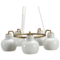 1950s Set of Two Vilhelm Lauritzen Ring Chandeliers by Louis Poulsen