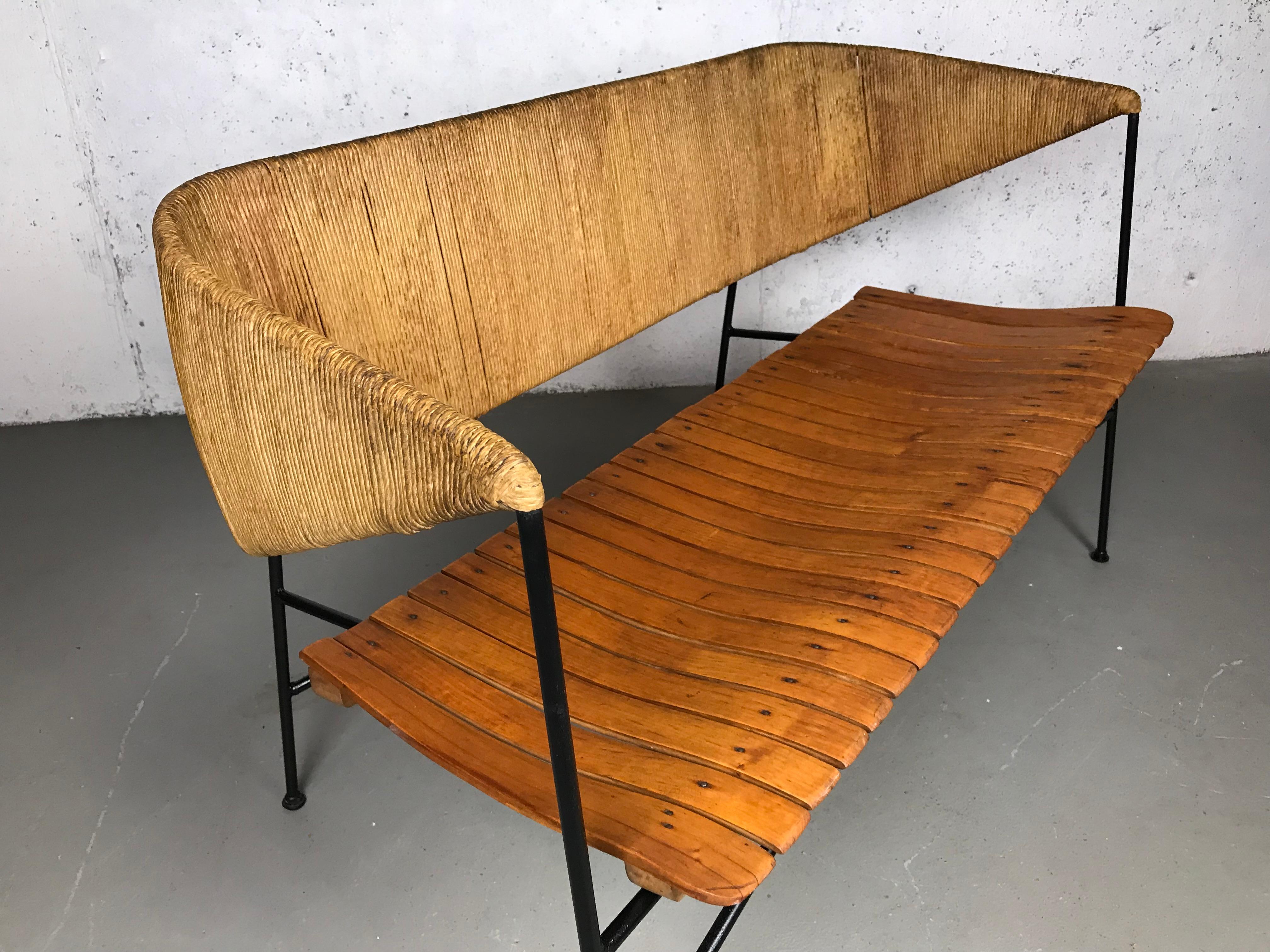 American Mid Century Modern Settee or Bench by Arthur Umanoff for Shaver Howard