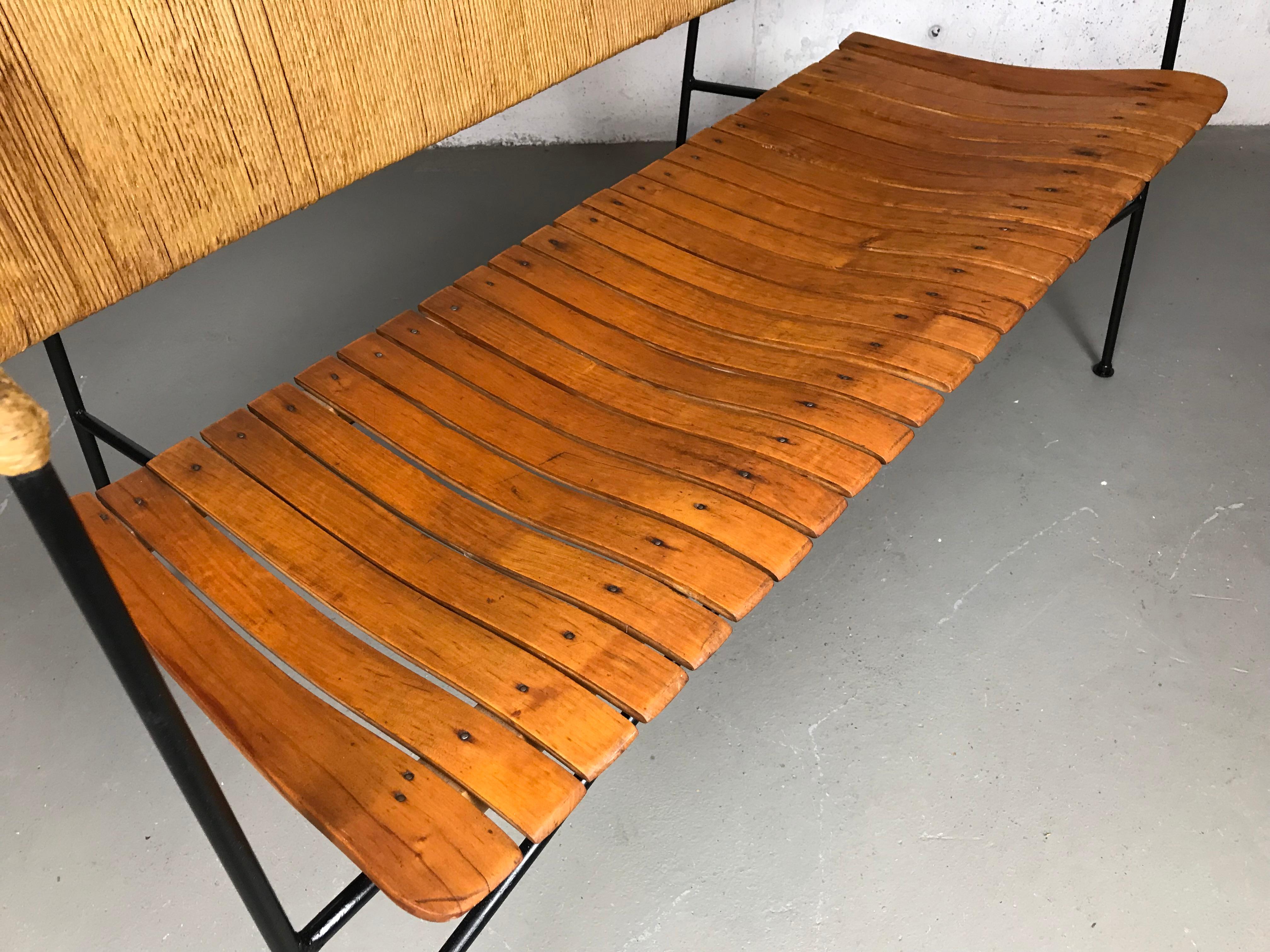 Mid Century Modern Settee or Bench by Arthur Umanoff for Shaver Howard   In Good Condition In Framingham, MA