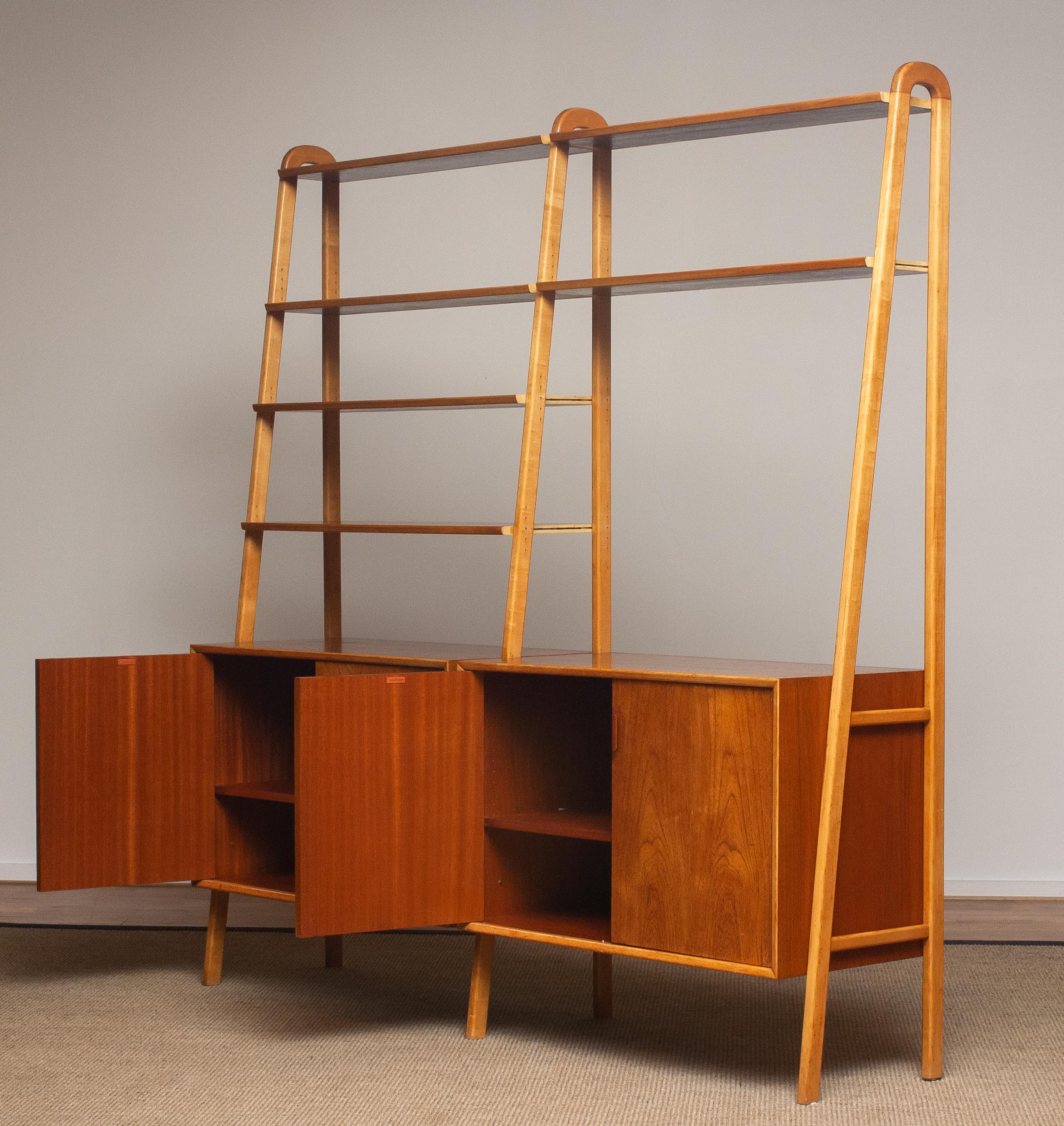 1950s Shelfs / Bookcase / Sideboard in Teak and Beech by Brantorps, Sweden 1