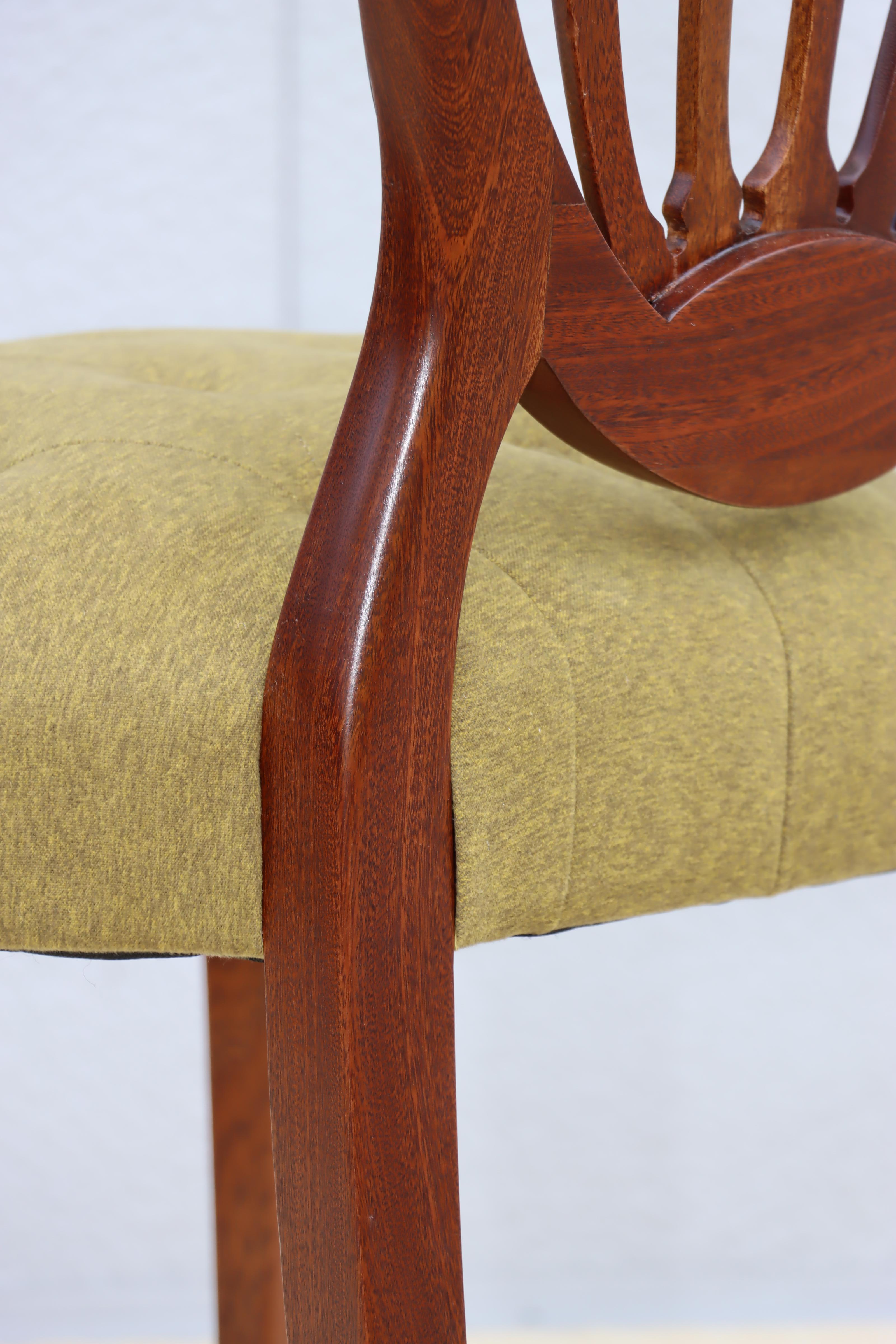 1950's Shell Back Italian Mahogany Dining Chairs Set Of 6 For Sale 12