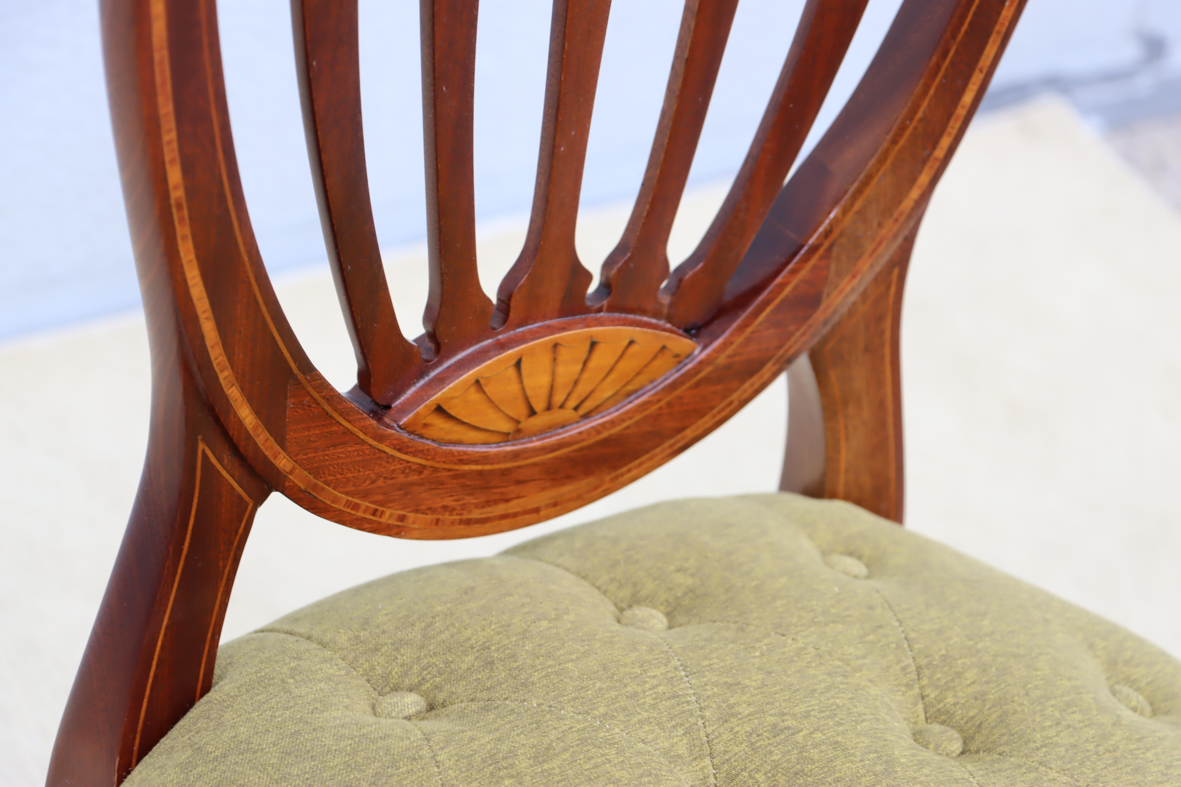 1950's Shell Back Italian Mahogany Dining Chairs Set Of 6 For Sale 13