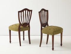 1950's Shell Back Italian Mahogany Dining Chairs Set Of 6