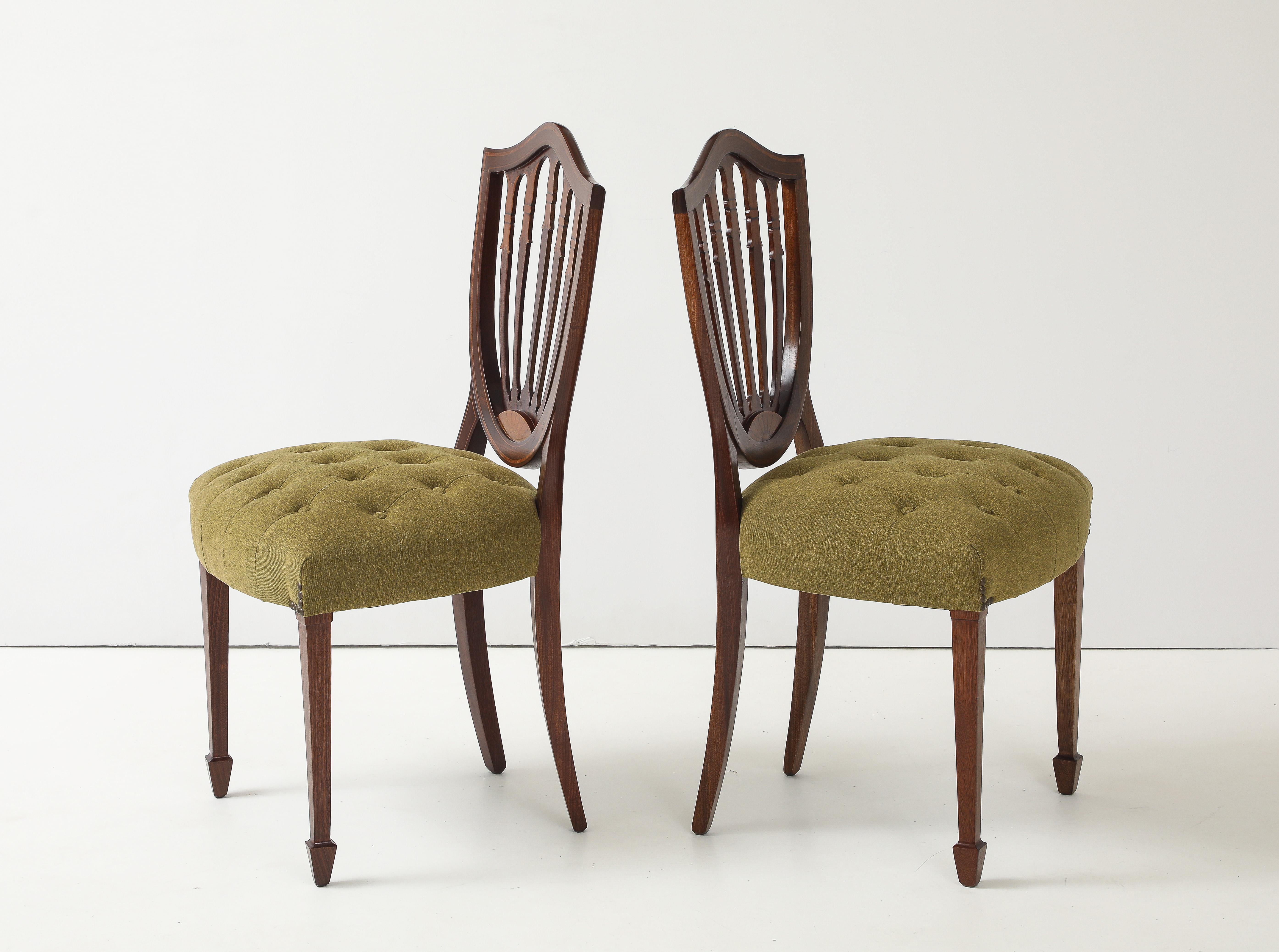 Chaises de salle à manger en acajou italien à dossier en coquille des années 1950, ensemble de 6 chaises en vente 2