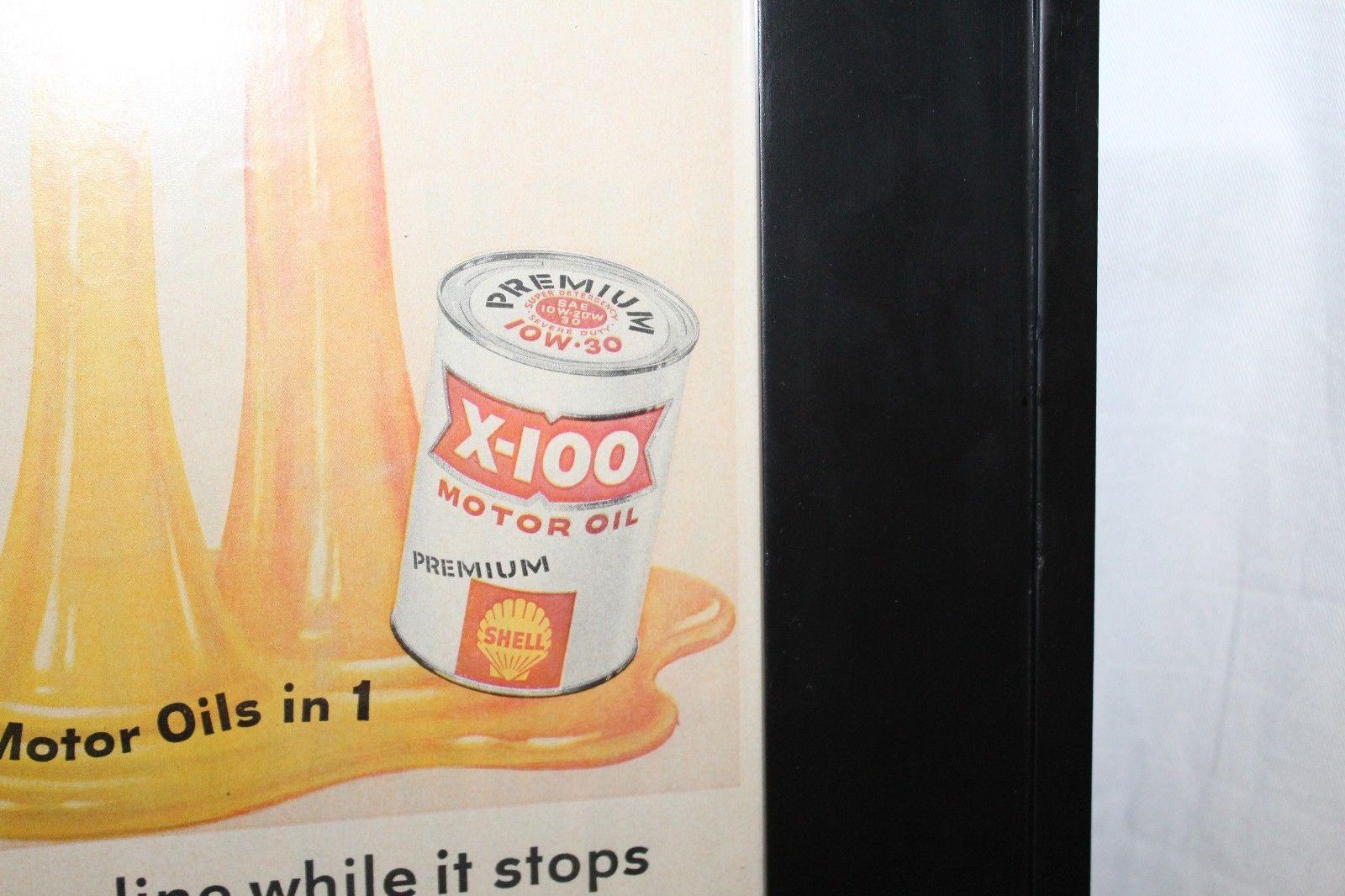 1950s Shell X-100 Motor Oil Paper Ad Framed For Sale 2
