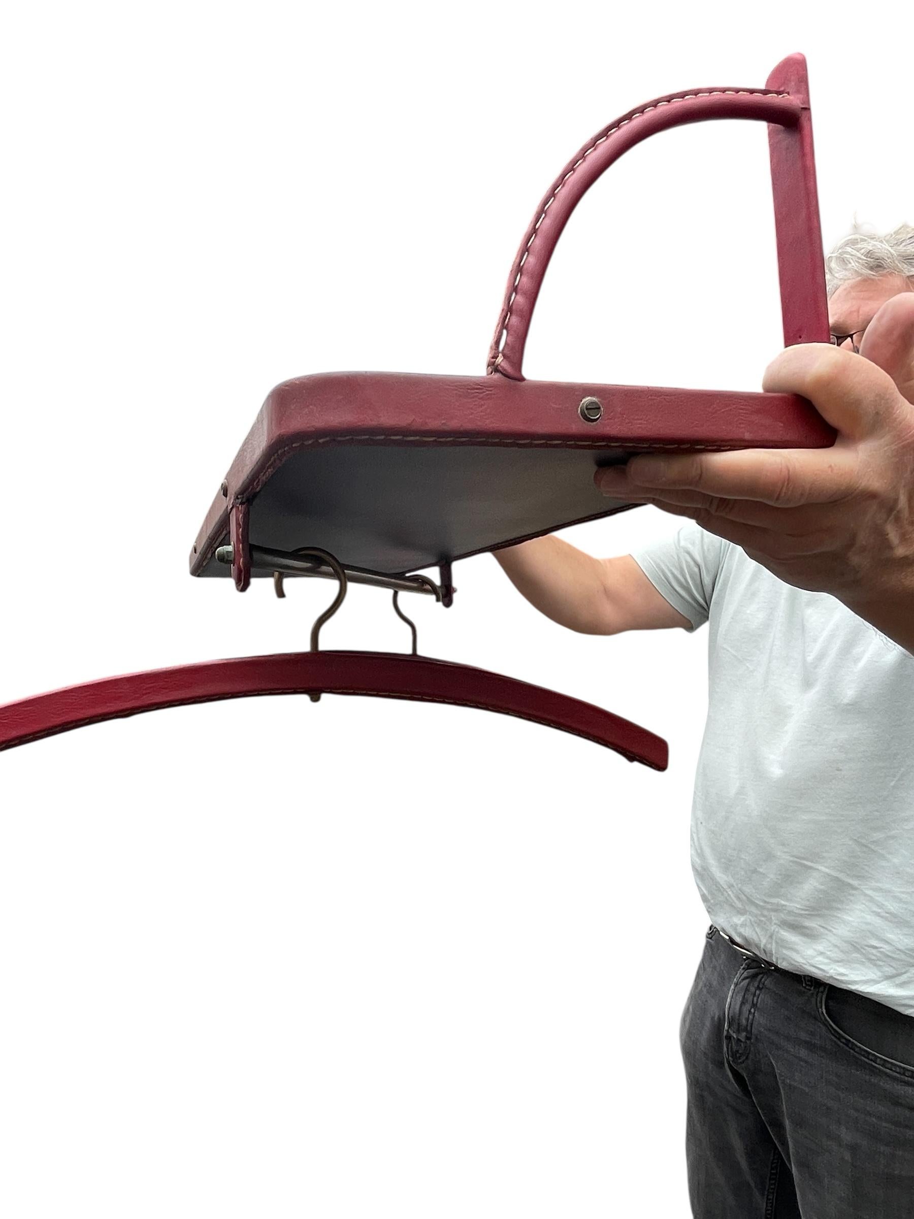 1950's Shelve with two coat hangers by Jacques Adnet For Sale 4