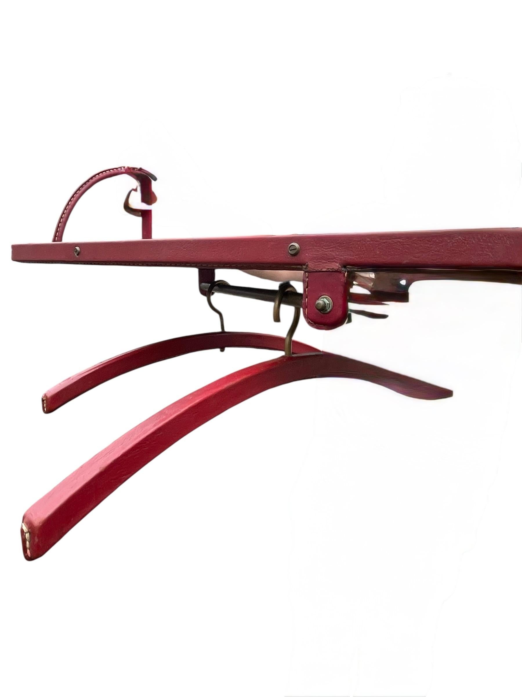 1950's Shelve with two coat hangers by Jacques Adnet For Sale 5