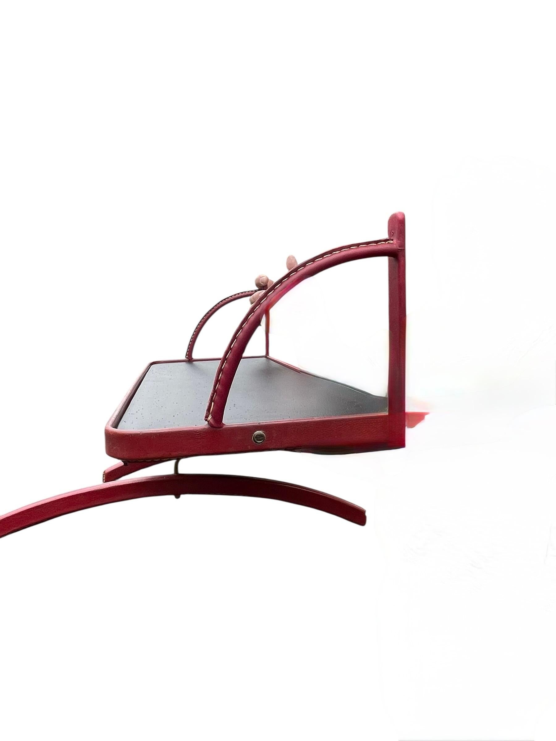 1950's Shelve with two coat hangers by Jacques Adnet For Sale 3