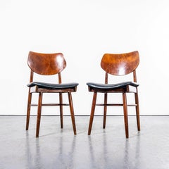 1950’s Shield Back Mid Century Upholstered Dining Chair – Pair