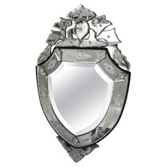 1950s Shield-shaped Venetian Wall Mirror