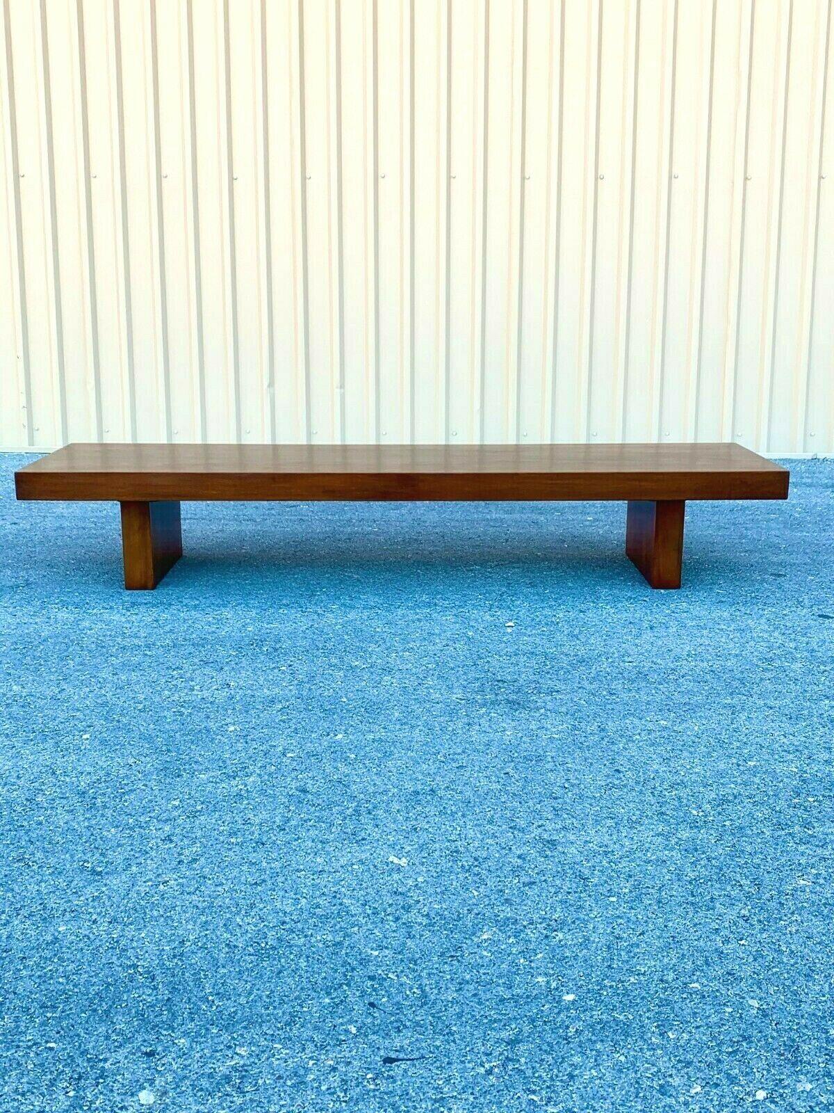 Walnut 1950's Show-Pieces Mid-Century Modern Asian Low Coffee or Teahouse Table Bench