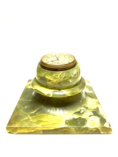 1950 Shreve, Crump & Low Co. Orologio da tavolo in onice verde