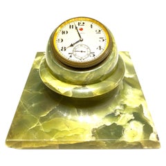 1950s Shreve, Crump & Low Co. Green Onyx Table Clock
