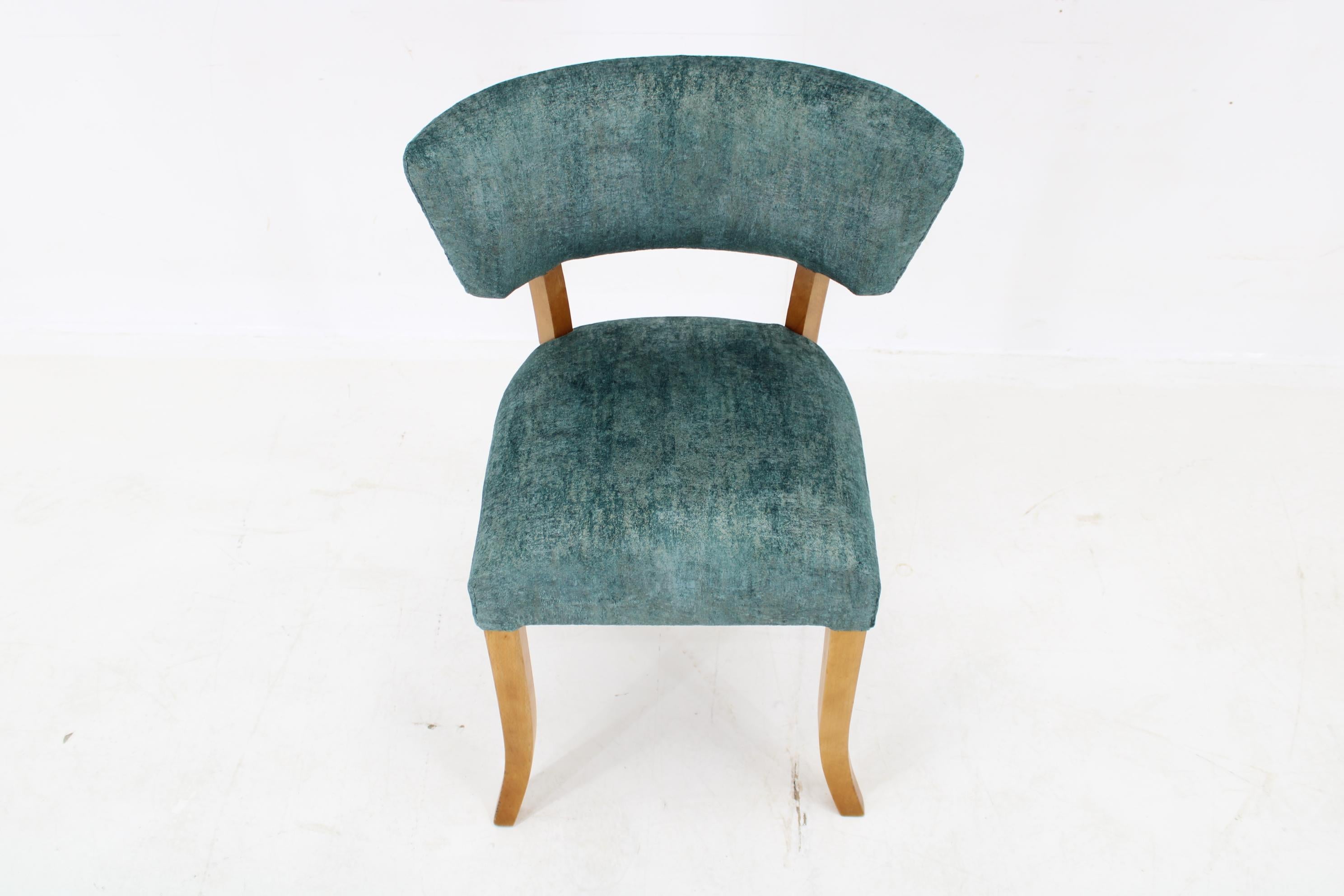 Italian 1950s Side Chair in Velvet , Italy For Sale