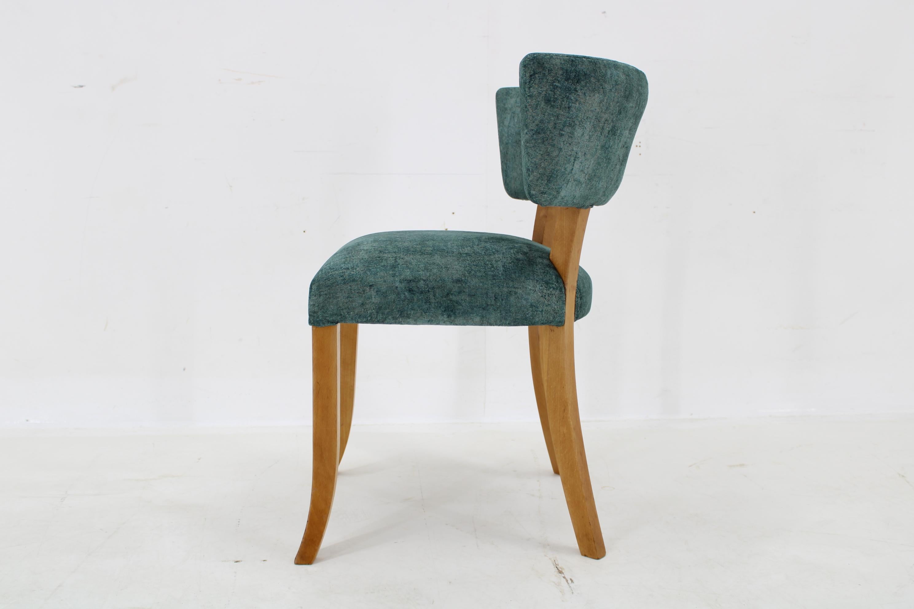 1950s Side Chair in Velvet , Italy For Sale 1