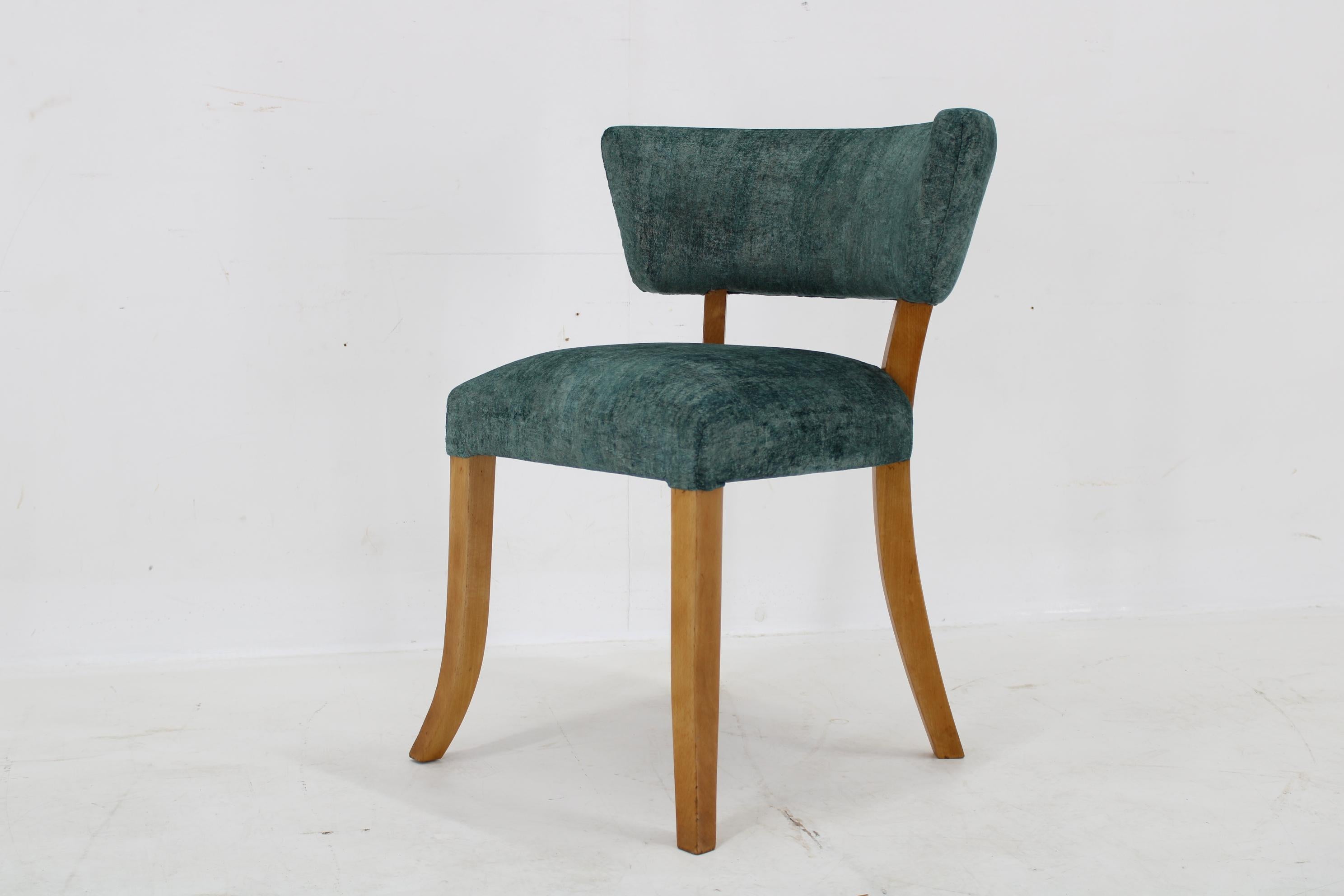 1950s Side Chair in Velvet , Italy For Sale 2