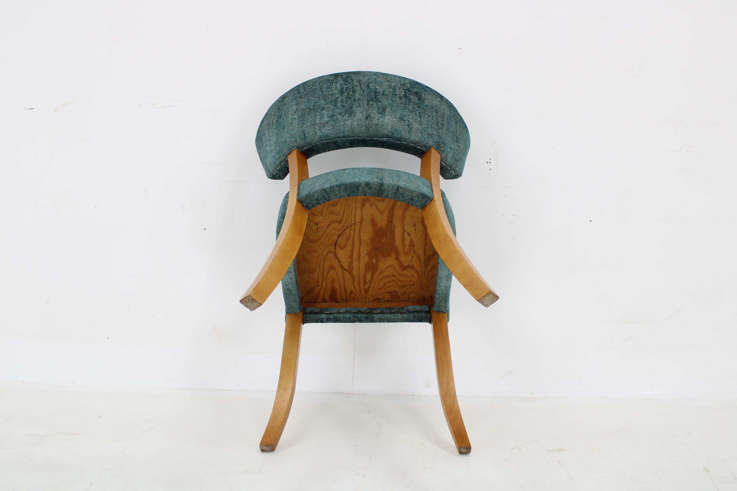 1950s Side Chair in Velvet , Italy For Sale 3