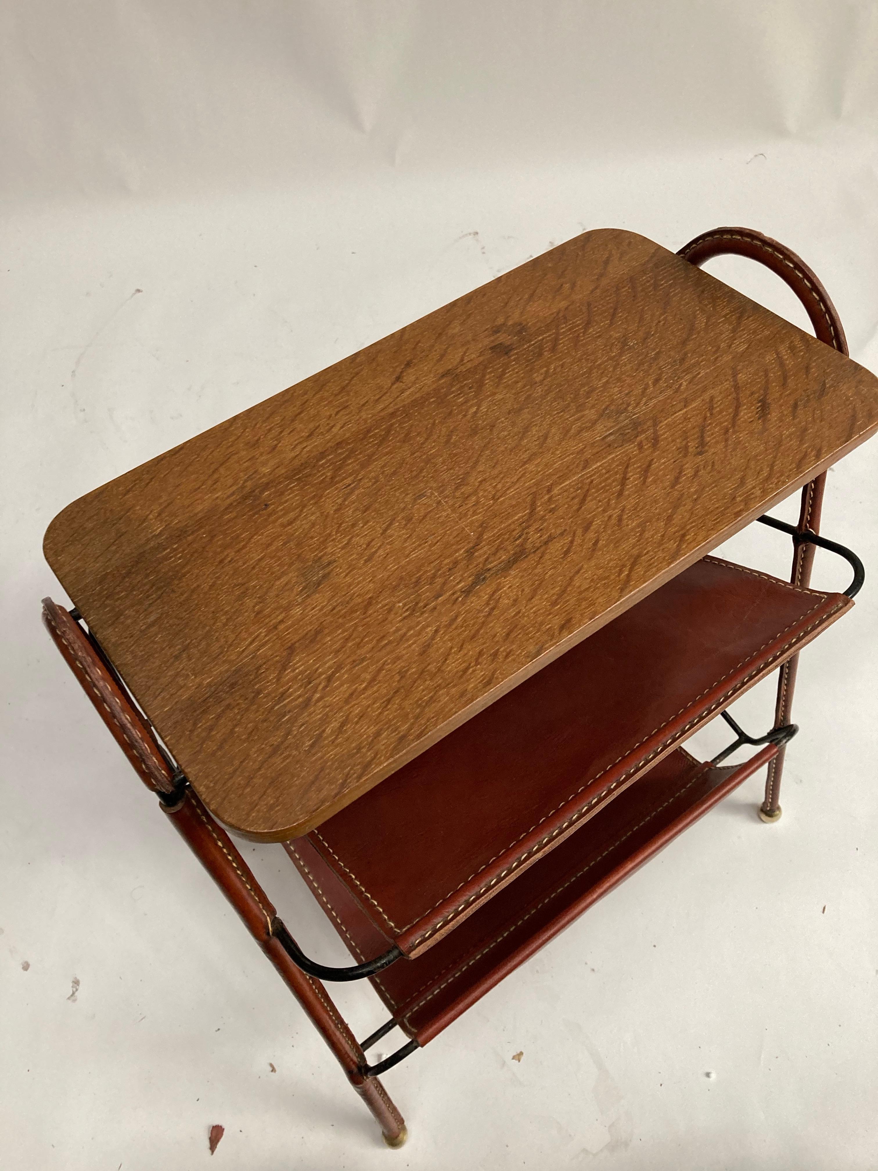 1950's Side Table or Magazine Rack by Jacques Adnet 1