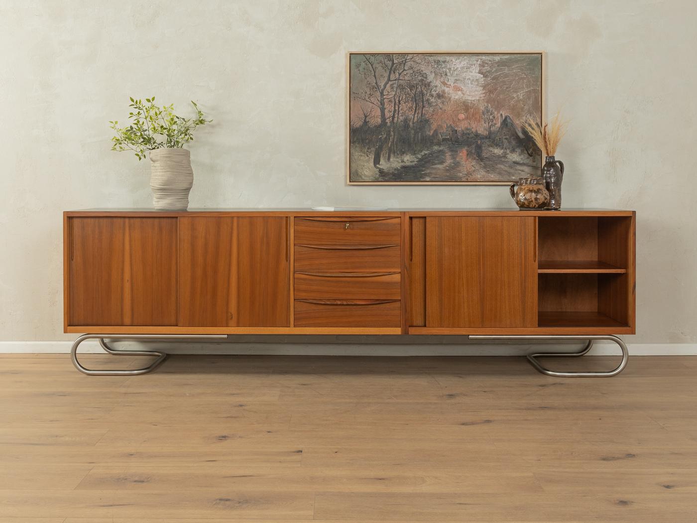 German 1950s Sideboard with Bauhaus Style Feet For Sale