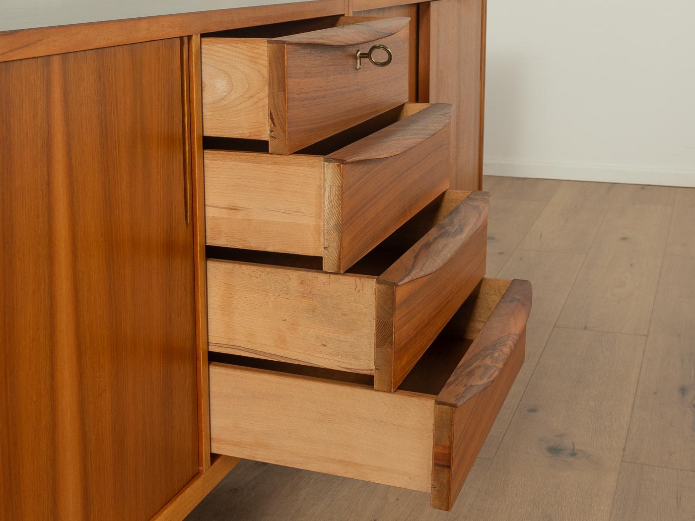 Stainless Steel 1950s Sideboard with Bauhaus Style Feet For Sale